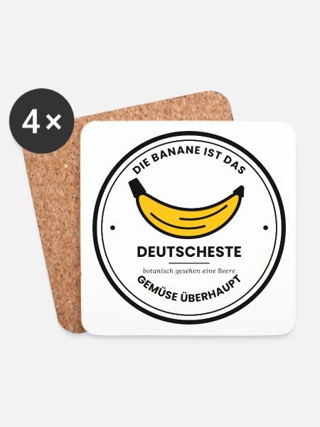 Die Banane ist das deutscheste Gemüse überhaupt - Untersetzer (4er-Set) - Weiß