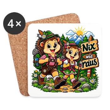 Igel Outdoor - Untersetzer (4er-Set) - Weiß - Vorne