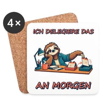 Ich delegiere das an morgen - Untersetzer (4er-Set) - Weiß - Vorne