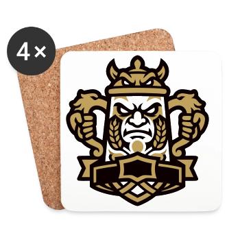 Bierkrug Maskottchen Wappen - Untersetzer (4er-Set) - Weiß - Vorne