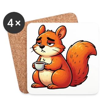 Eichhörnchen Eichhorn Eichhörnchenliebhaber Nager - Untersetzer (4er-Set) - Weiß - Vorne