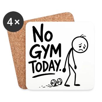  Heute kein Fitnessstudio. Fitnessstudio, Sports - Untersetzer (4er-Set) - Weiß - Vorne