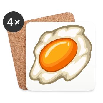 Sunny Fried Egg Illustration - Untersetzer (4er-Set) - Weiß - Vorne