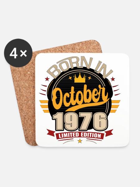 Geboren im Oktober 1976 – Klassisches Vintage-T-Shirt - Untersetzer (4er-Set) - Weiß
