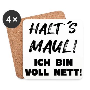 Voll Nett  - Untersetzer (4er-Set) - Weiß - Vorne