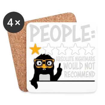People Absolute Nightmare 1 Stern Review Pinguin - Untersetzer (4er-Set) - Weiß - Vorne