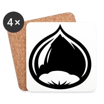 Kastanie Logo - Untersetzer (4er-Set) - Weiß - Vorne