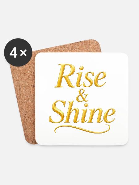 NEU – Rise & Shine – Positive tägliche Inspiration! - Untersetzer (4er-Set) - Weiß