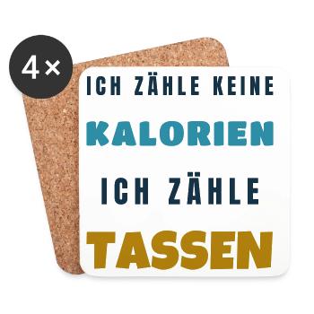 Ich zähle keine Kalorien ich zähle Tassen - Untersetzer (4er-Set) - Weiß - Vorne