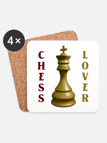 Goldener König Schachliebhaber-Tee - Untersetzer (4er-Set) - Weiß