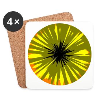 Comic-Explosion Burst - Untersetzer (4er-Set) - Weiß - Vorne