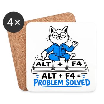 ALT + F4 = PROBLEM GELÖST – Chat Geek - Untersetzer (4er-Set) - Weiß - Vorne