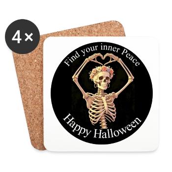 HappyHalloween-Skelett1 - Untersetzer (4er-Set) - Weiß - Vorne