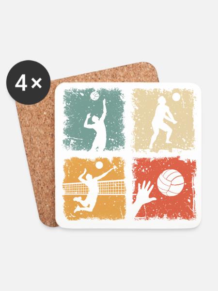 Volleyball Volleyballer Sport Männer Und Jungen - Untersetzer (4er-Set) - Weiß