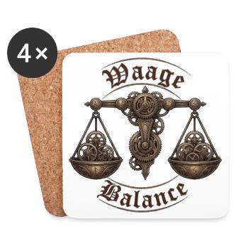 Sternzeichen Waage der Balance - Untersetzer (4er-Set) - Weiß - Vorne