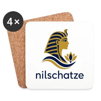 Nilschätze Pharao Profil Logo - Untersetzer (4er-Set) - Weiß - Vorne