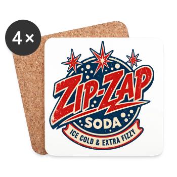 Zip-Zap Retro Soda - Untersetzer (4er-Set) - Weiß - Vorne