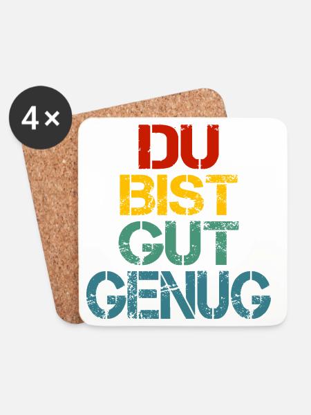 Du bist gut genug - Untersetzer (4er-Set) - Weiß