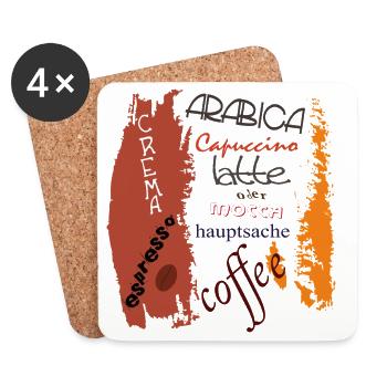 Kaffee  - Untersetzer (4er-Set) - Weiß - Vorne