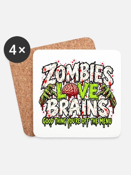 Das Zombie-Menü. - Untersetzer (4er-Set) - Weiß