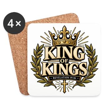 Jesus, König der Könige  - Untersetzer (4er-Set) - Weiß - Vorne