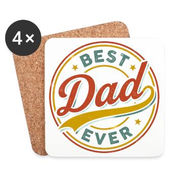 Best Dad Ever - Untersetzer (4er-Set) - Weiß - Vorne