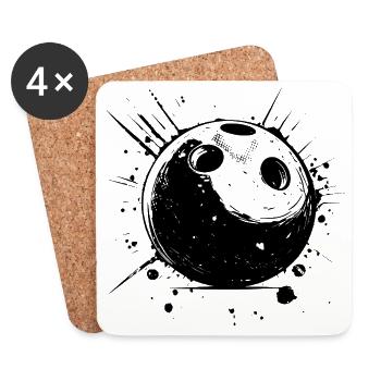 Bowling - Untersetzer (4er-Set) - Weiß - Vorne