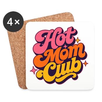 Hot Mom Club Muttertag Mama Retro Groovy Geschenk - Untersetzer (4er-Set) - Weiß - Vorne