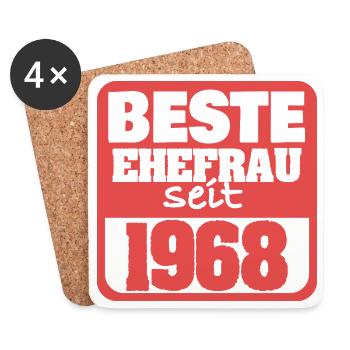 Ehe 1968 - Untersetzer (4er-Set) - Weiß - Vorne
