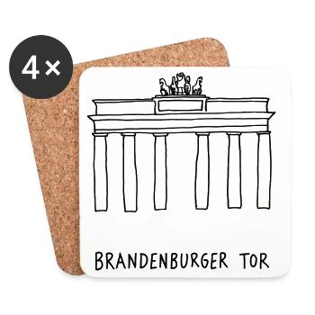 Brandenburger Tor Berlin - Untersetzer (4er-Set) - Weiß - Vorne