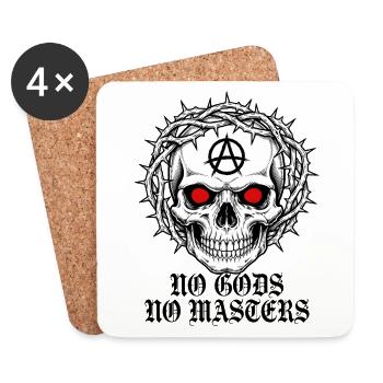 Anarchieschädel mit Dornenkrone - Untersetzer (4er-Set) - Weiß - Vorne
