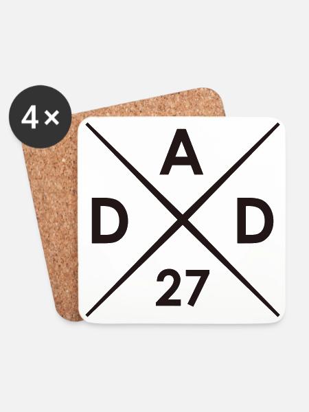 dad_27 - Untersetzer (4er-Set) - Weiß