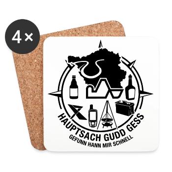 Saarcacher Geocaching Saarland - Untersetzer (4er-Set) - Weiß - Vorne