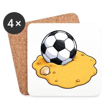 Beach Soccer Ball - Untersetzer (4er-Set) - Weiß - Vorne