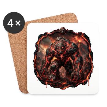 Vulkanischer Golem - Untersetzer (4er-Set) - Weiß - Vorne