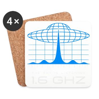 1.6 GHz – Mysteriöse UFO & UAP Signale - Untersetzer (4er-Set) - Weiß - Vorne