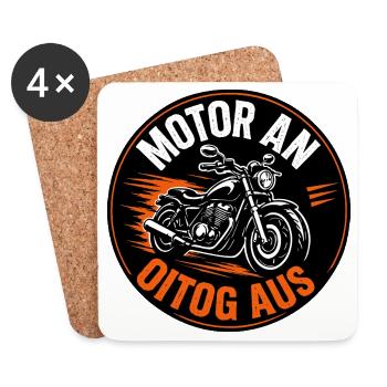 Motor an - Oitog aus, Motor an - Alltag aus - Untersetzer (4er-Set) - Weiß - Vorne