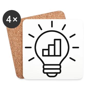 Glühbirnen-Symbol für Geschäftswachstum - Untersetzer (4er-Set) - Weiß - Vorne