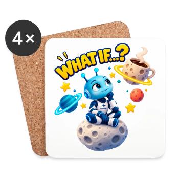 WAS, WENN...? - Untersetzer (4er-Set) - Weiß - Vorne
