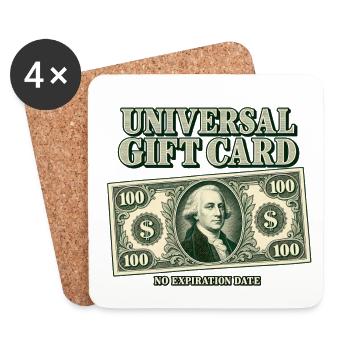 Universelle Geschenkkarte ohne Ablaufdatum - Untersetzer (4er-Set) - Weiß - Vorne