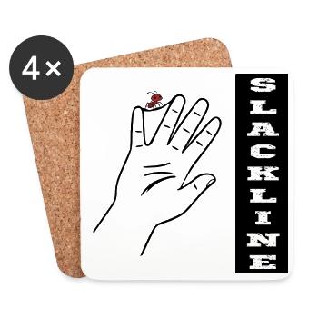 Slackline Ameise - Untersetzer (4er-Set) - Weiß - Vorne