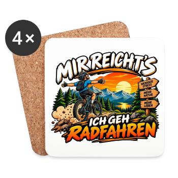 Mir reicht's: Ich geh Radfahren - Untersetzer (4er-Set) - Weiß - Vorne