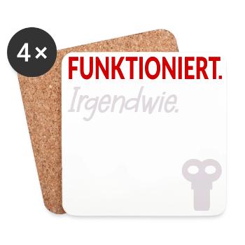 Aufziehschlüssel Funktionieren Stress - Untersetzer (4er-Set) - Weiß - Vorne