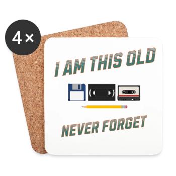 I'm This Old Never Forget Retro Design - Untersetzer (4er-Set) - Weiß - Vorne