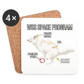 Space Dog Programm - Untersetzer (4er-Set) - Weiß - Vorne
