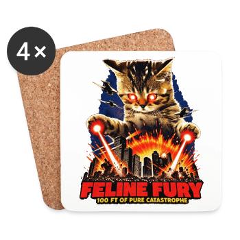 Feline Fury - Untersetzer (4er-Set) - Weiß - Vorne