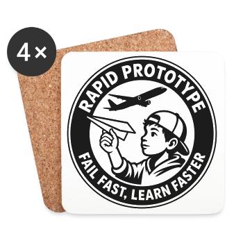 Fail Fast Philosophy – Modern Tech Artwork - Untersetzer (4er-Set) - Weiß - Vorne
