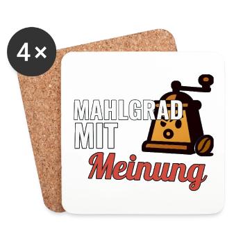 Hobby-Barista Geschenk für die erste Brühstation - Untersetzer (4er-Set) - Weiß - Vorne