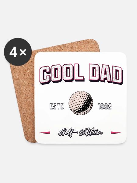 Cool Dad 1982 Golf Papa Geburtstag Geschenk - Untersetzer (4er-Set) - Weiß