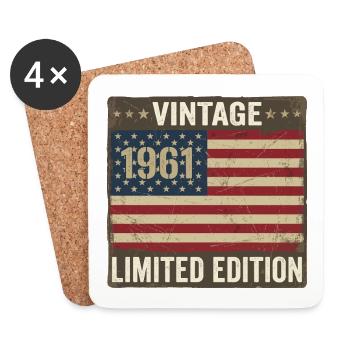 US-Flagge 65 Geburtstag Amerikanische USA Männer 65 Jahre 1961 65 - Untersetzer (4er-Set) - Weiß - Vorne